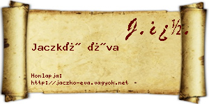 Jaczkó Éva névjegykártya