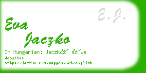 eva jaczko business card